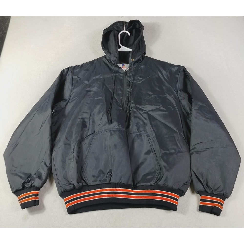Vintage Rennoc Phillips Loggers Jacket Mens Large Black Football Hooded Pullover